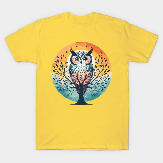 Owl and Tree of Life T-Shirt by Heartsake